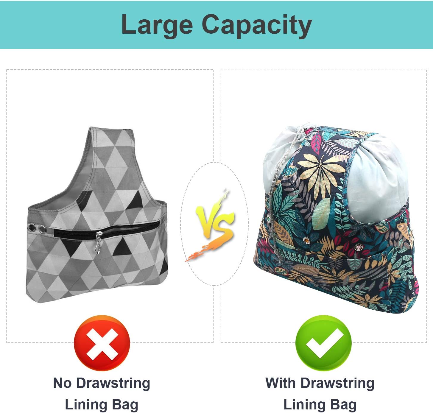 SumDirect Knitting Wrist Bag, Portable Storage Tote Bag with Drawstring