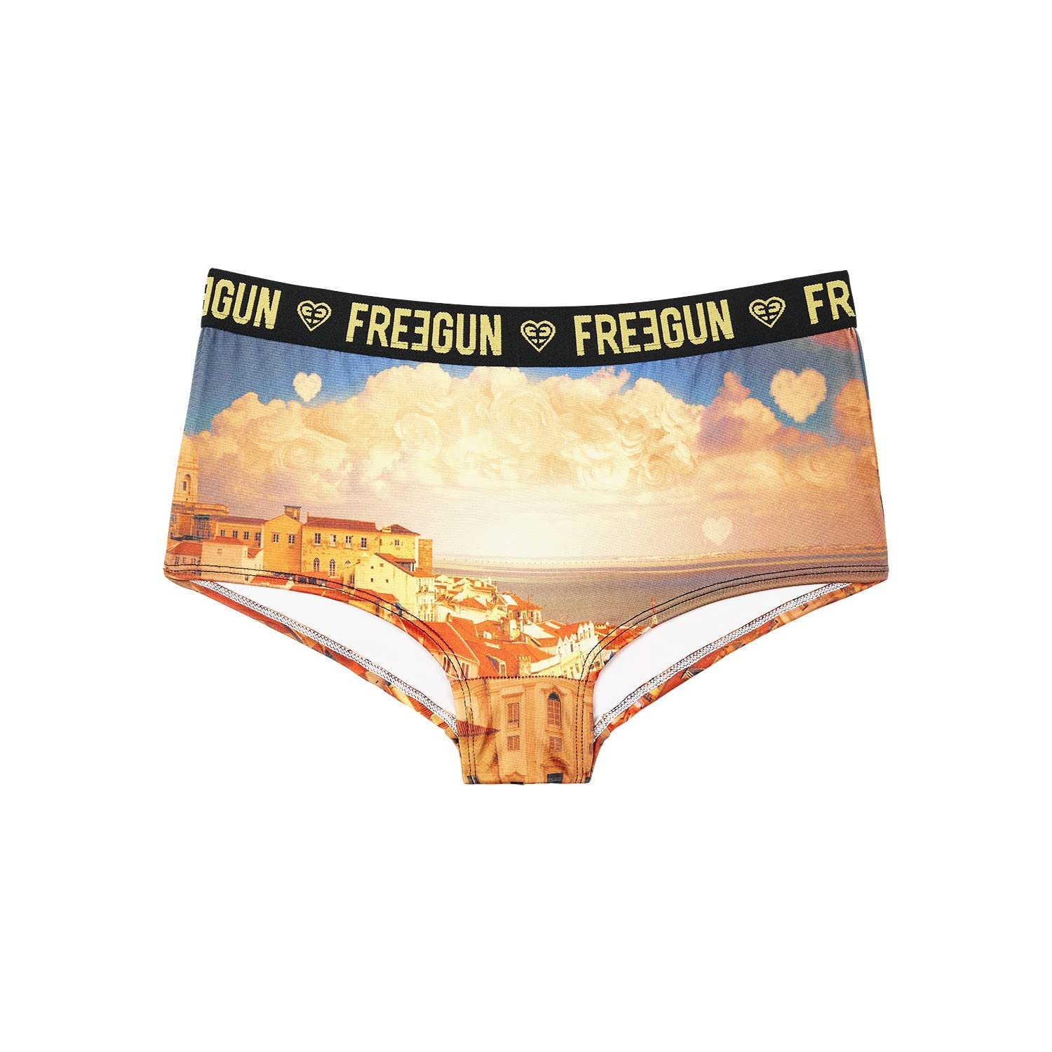 FREEGUN Shorty Fille, sous-vêtement Enfant Microfibre, Respirant et Confortable (Lot de 4)