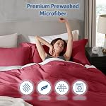 Hearth & Harbor Twin Duvet Cover Set - Twin/Twin XL Soft Prewashed Burgundy Red Duvet Cover, 2 Piece Set with Zipper Closure, 1 Duvet Cover 68x90 inches and 1 Pillow Sham | 2 Piece Soft Prewashed Bedding Set, Zipper Closure, Includes 1 Duvet Cover 68