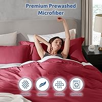 Vista 113 de Nestl Juego de funda de edredón suave de doble cepillado y cierre de botones, juego de 3 piezas: 1 funda de edredón 104 x 98 pulgadas y 2 fundas