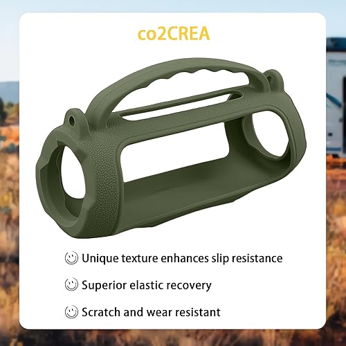 Miniatura 71 de co2CREA Funda de silicona para altavoz Bluetooth portátil impermeable JBL Charge 5, funda suave de viaje portátil con correa para el hombro, funda