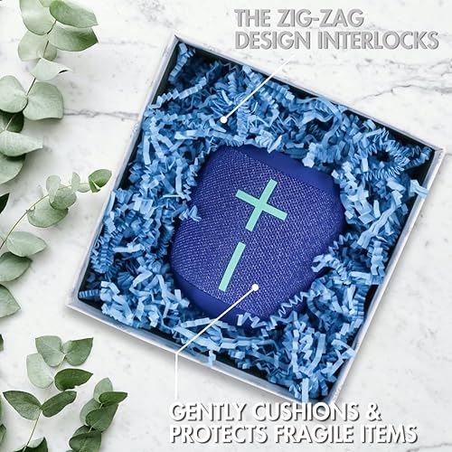 Miniatura 4 de MagicWater Supply - 2 onzas - Azul claro - Relleno de papel de corte arrugado ideal para envolver regalos, relleno de cestas, cumpleaños, bodas,