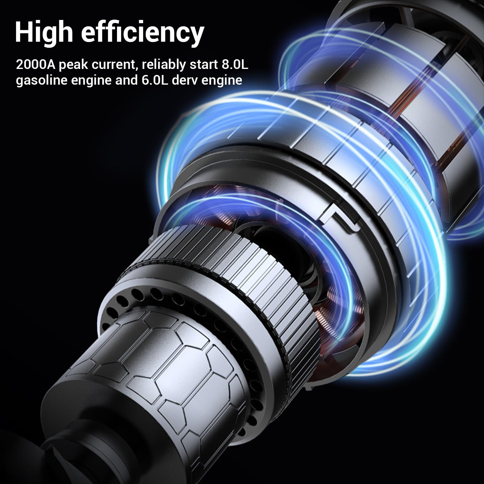 Jectse Arrancador de Coche, 2000 A con Batería de 18000 MAh, Compresor de Aire de 150 PSI, Batería Externa, Linterna LED, para Arranque de Emergencia de Vehículos de 12 V, Camiones,