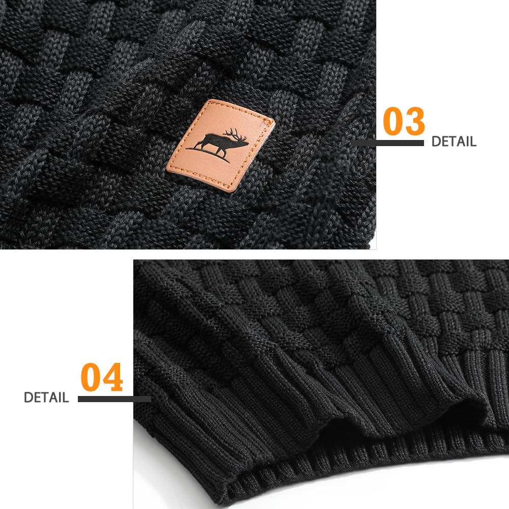 Jersey para Hombre Suéter Sudadera De Punto Tejido Grueso para Hombre Suéter con Cuello Alto Jersey con Dos Botones Invierno