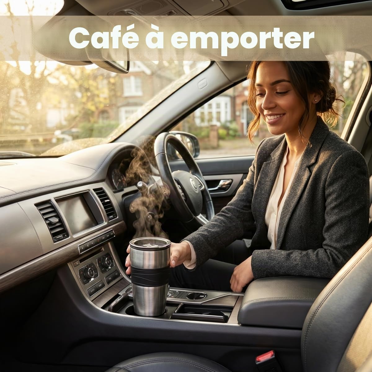 Quest 35189 Machine à café filtrante portable avec filtre de voyage, capacité de 420 ml, tasse de voyage thermique incluse, fonctionne avec les dosettes de café moulu et de café, expresso instantané