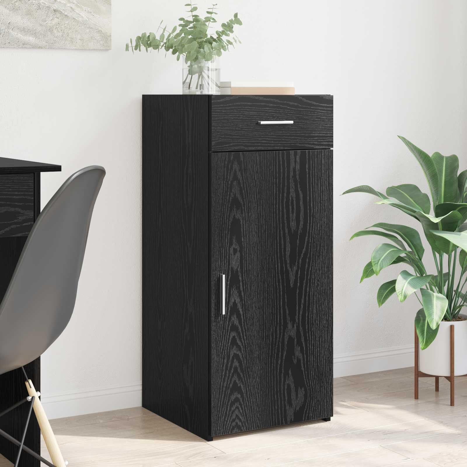 vidaXL Armadio Rovere Nero 40x42,5x93 cm Legno ingegnerizzato Rettangolare Moderno