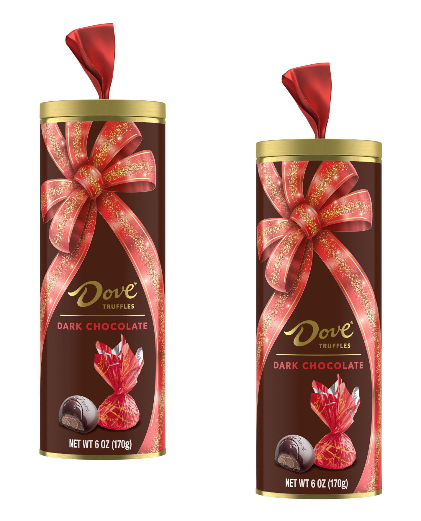 Smiling Sweets Dove Dark Chocolate Truffle Tube, Delicious Chocolate Truffles, Perfect for Giving Friends and Family Around The Holidays, Classic Taste Everyone Loves (Pack of 2)