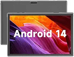 Tablet de 10 polegadas, Android, 14 tablets, computador tablet de 10 polegadas, 6 GB de RAM, 32 GB de ROM, expansão de 1 TB, câmeras duplas de 2 MP + 8 MP, WiFi-6 Bluetooth, 1280 x 800 IPS 10.1