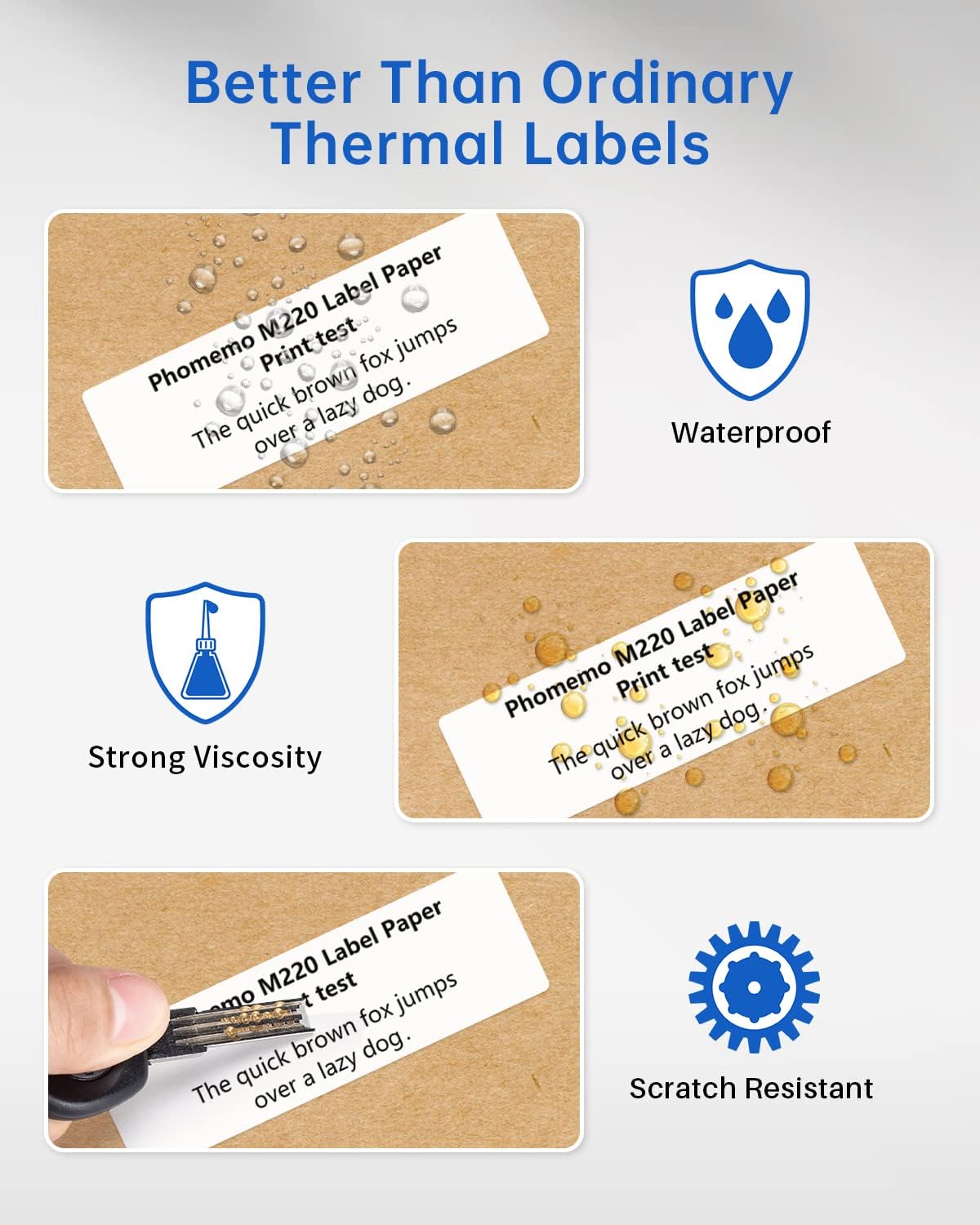 Phomemo Address Labels for M-Series Label Makers, Thermal Mailing Stickers, Easy to Peel Off. White, 1" x 2-5/8", 130 Per Roll, 3 Rolls - Image 8