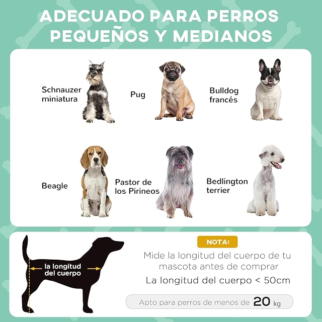 Foto 3 de 8 de PawHut Cama para Perros Elevada con Toldo 76x61x69,5 cm Gris Claro