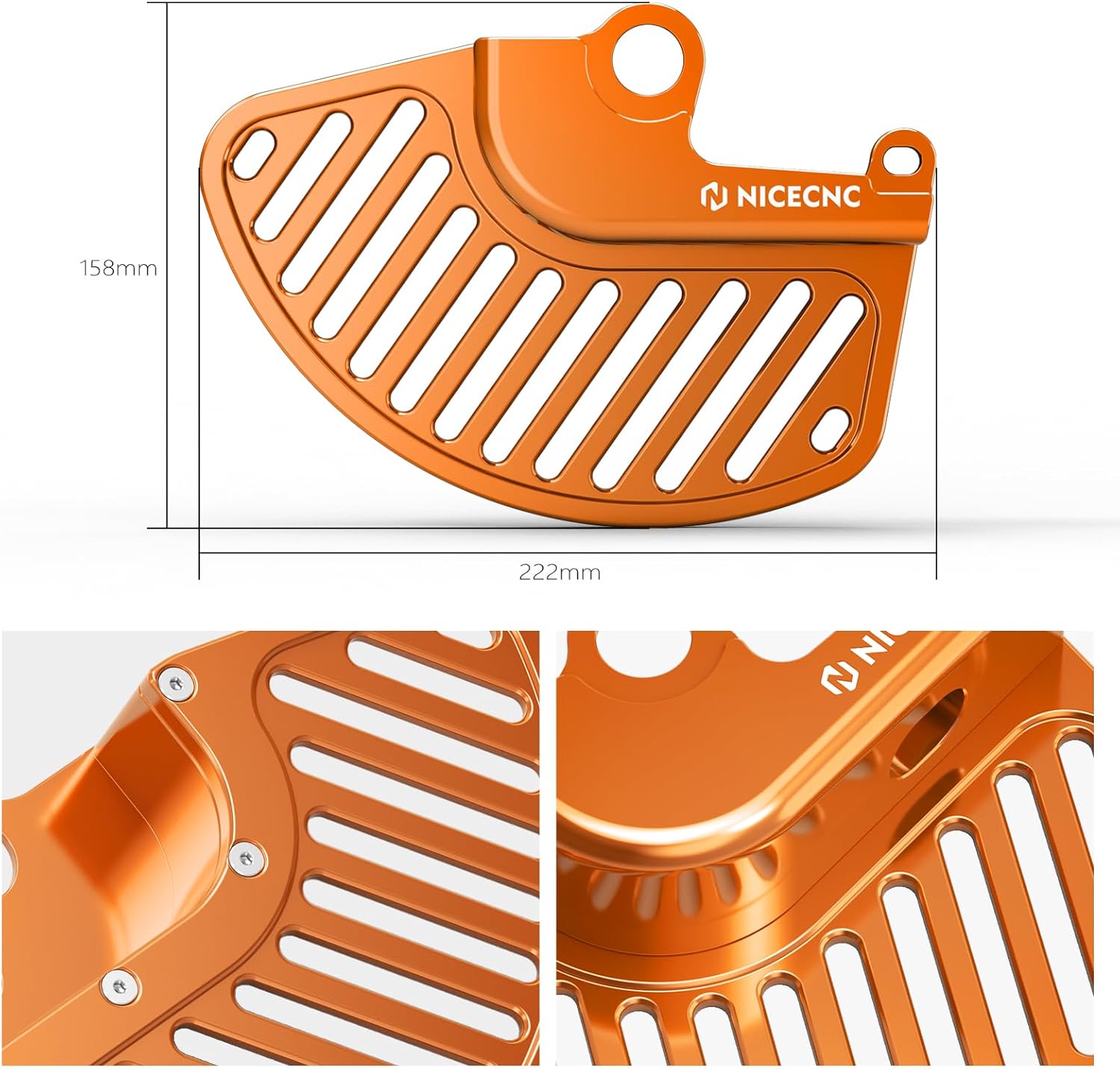 NICECNC Orange Front Brake Rotor Disc Protector Cover Compatible with KTM 300 EXC TPI 2019-2023 250 EXC-F 2017-2024 500 EXC-F 2016-2022 2024 125 XC 2021-2024 See Fitment