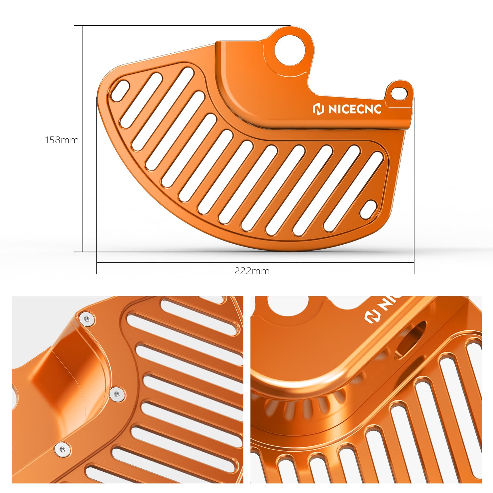 NICECNC Cubierta protectora de disco de rotor de freno delantero naranja compatible con KTM 300 EXC TPI 2019-2023 250 EXC-F 2017-2024 500 EXC-F 2016-2022 2024 125 XC 2021-2024 Ver ajuste