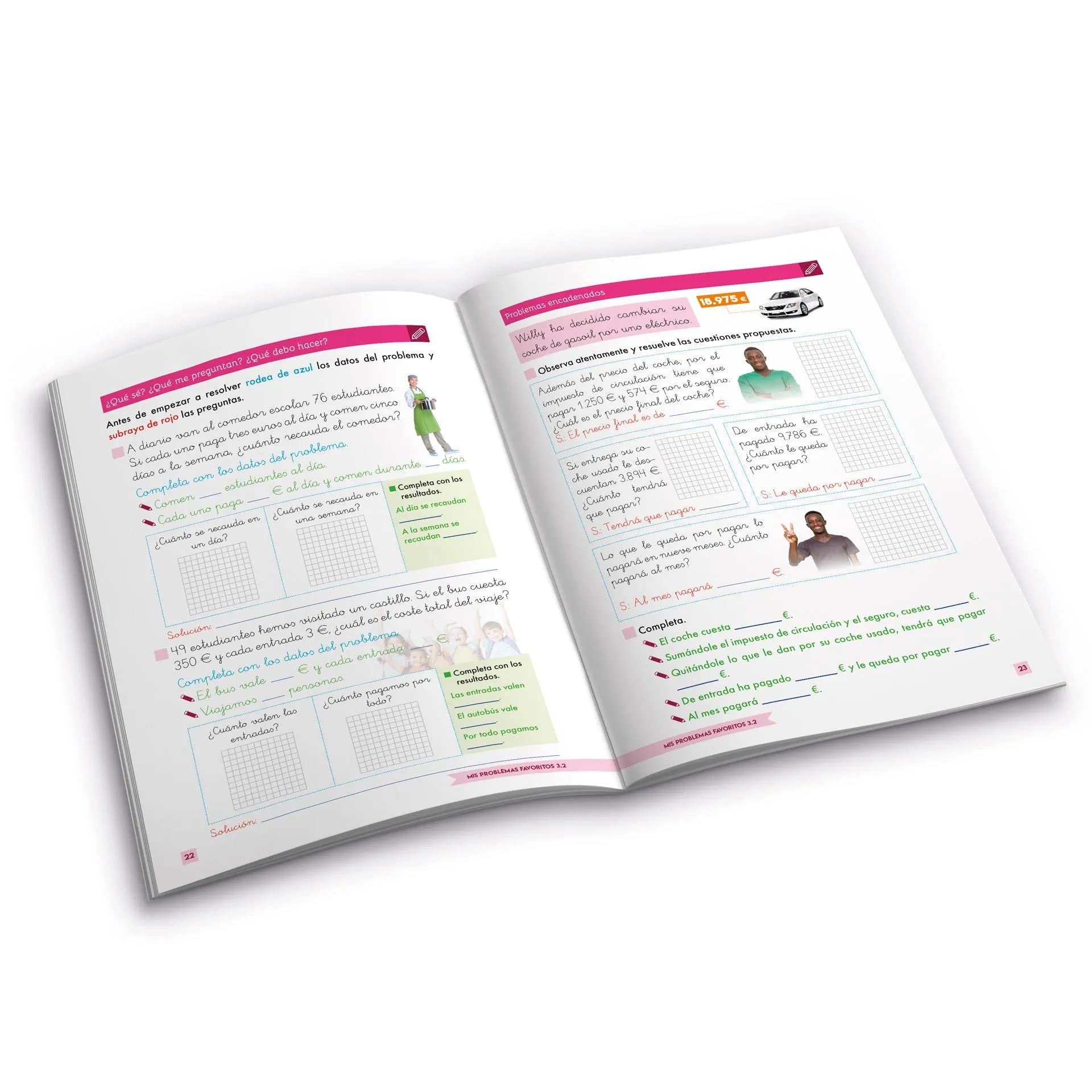 Mis Problemas favoritos 3º Pirmaria Cuaderno 3.2: Facilitar La Comprensión matemática | Editorial Geu