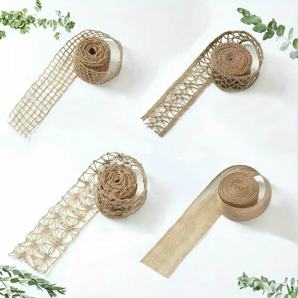 wstążka jutowa, Wstążka jutowa 2 w 4 szt. Małe DIY Szycie Opakowanie na przyjęcie weselne