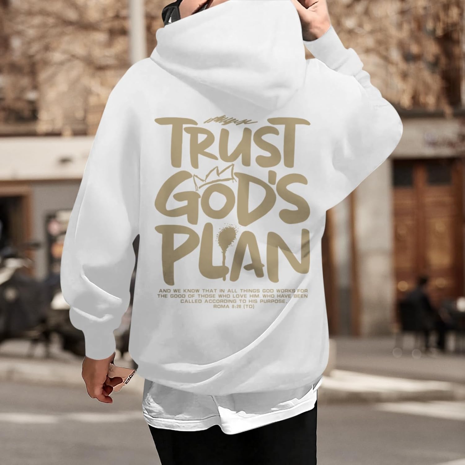 Christian Hoodies for Men Jesus Hoodie Religious God Sweatshirts Faith Bible Verse Sweatshirt Inspirational Pullover - Image 2