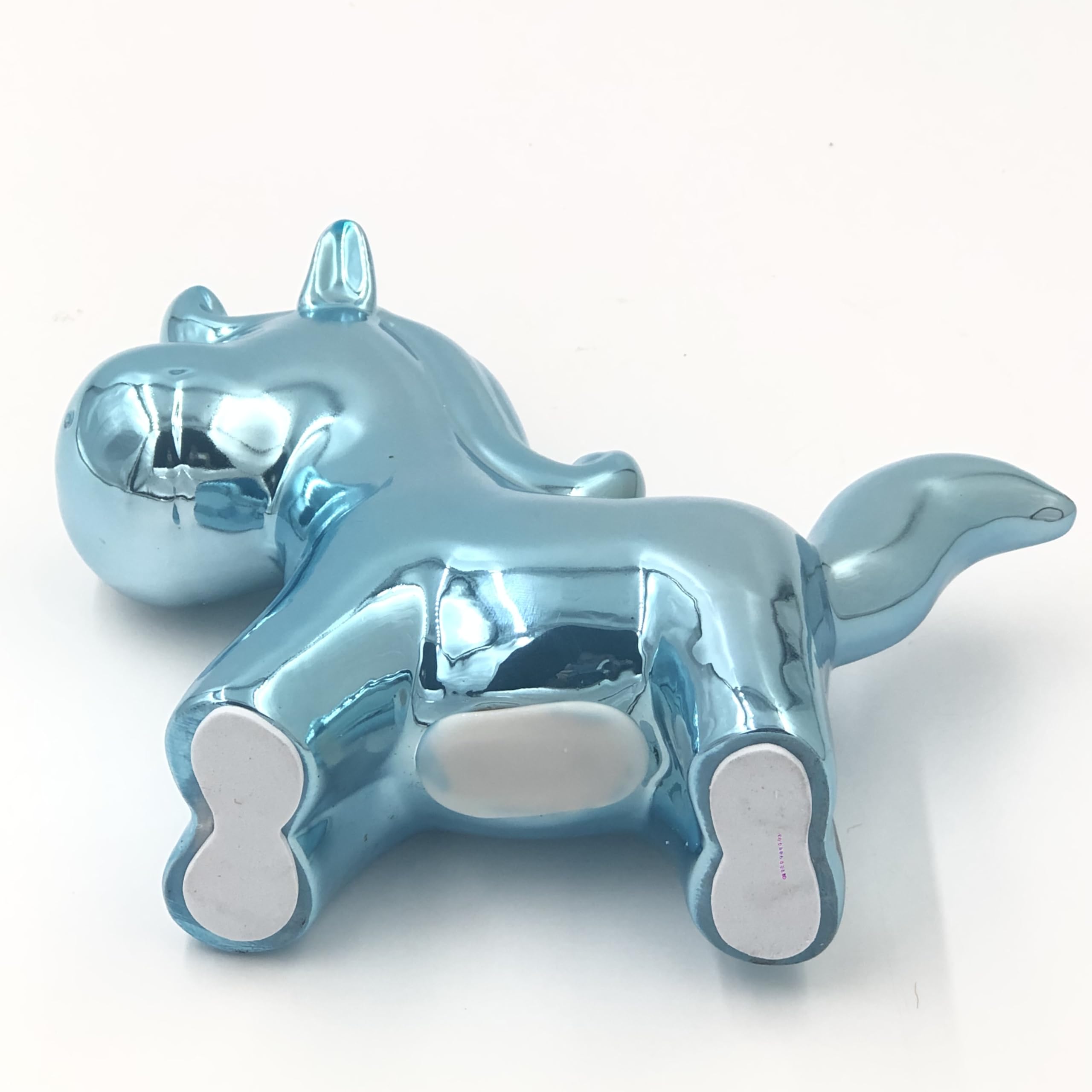 THE REPLICANT Tirelire Licorne Reflets chromés/Colori au Choix : Rose, Bleu, Blanc (Bleu)