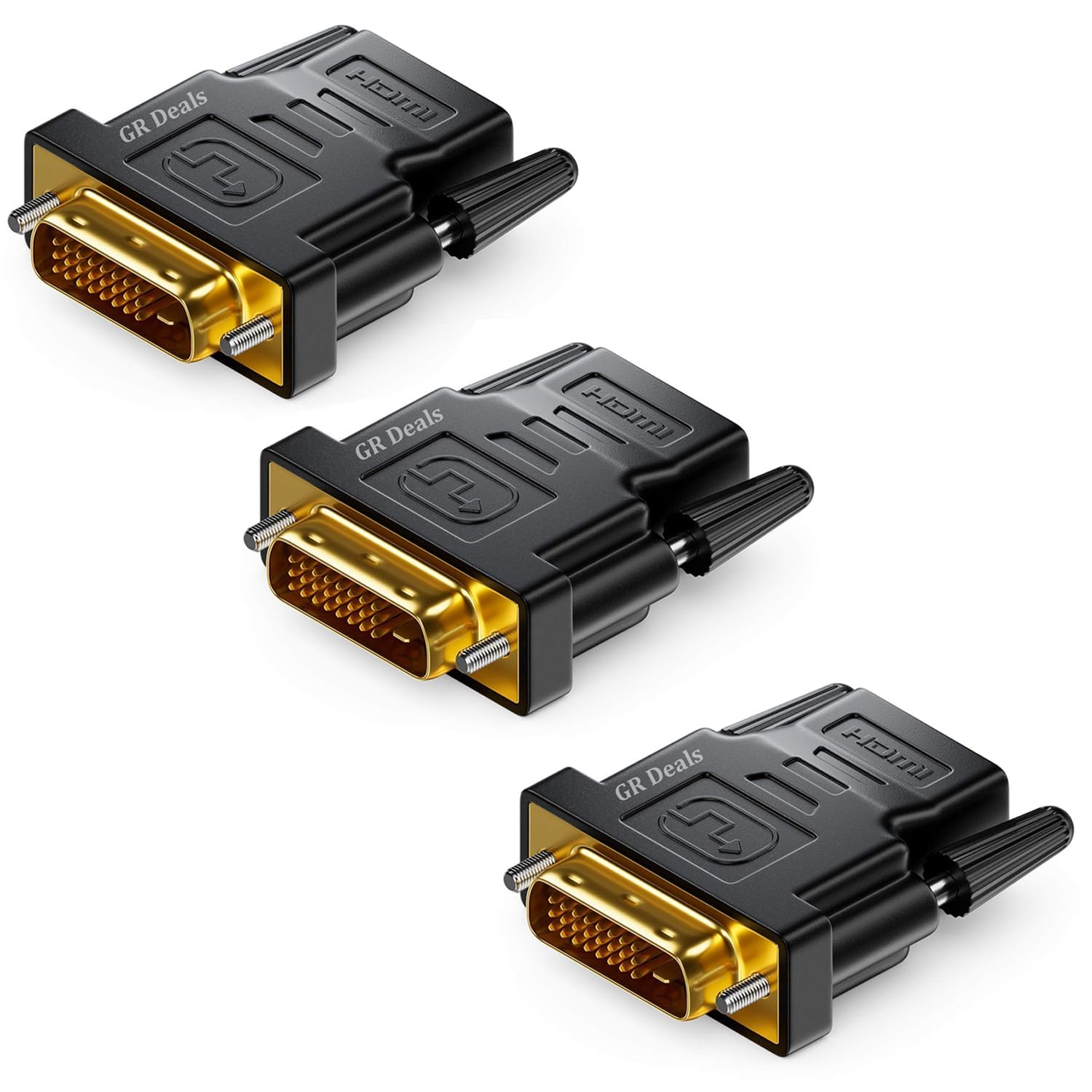 DVI to HDMI Adapter, DVI 24+1 Male to HDMI Female High Speed Adapter Converter Gold Plated Support 1080P for HDTV, Plasma, DVD, Projector, Computer (Black) (Pack of 3)-image-43