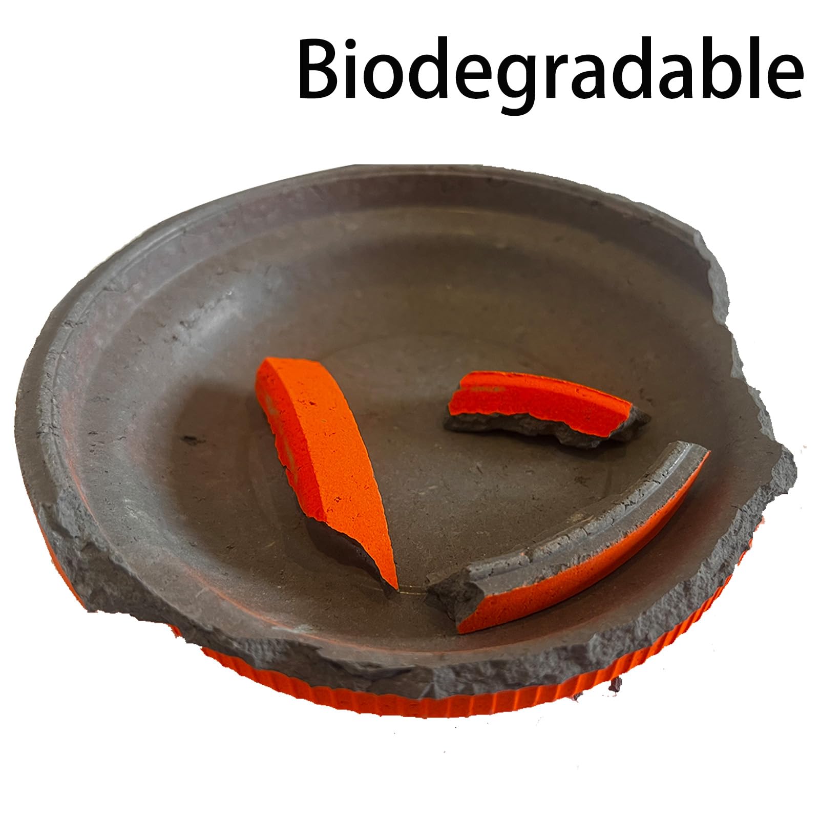 Bersagli in argilla biodegradabili (confezione da 108) per trap e skeet, bersagli in argilla ad alta visibilità da 108 mm arancioni per tiro al piattello e trap, disco frantumabile ecologico - 4