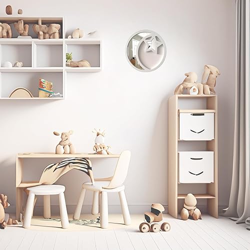 Miniatura 6 de Espejo de fase lunar y sol, decoración natural escandinava, espejo decorativo de pared, decoración del hogar, espejo de luna de cristal real bohemio