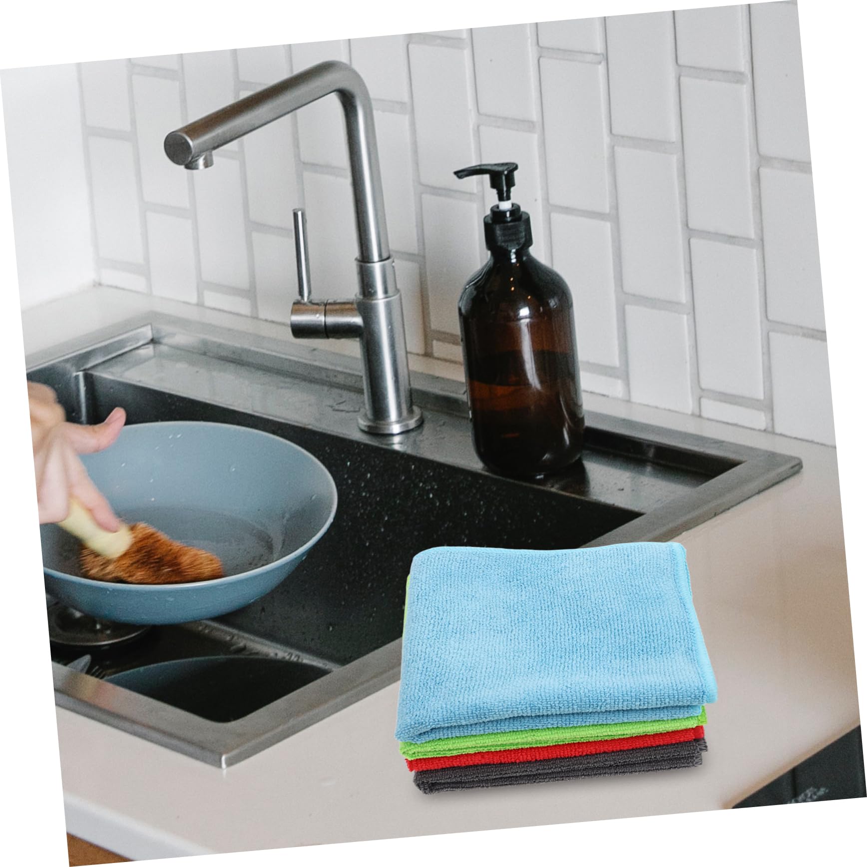 24piezas Paquete De Paños De Microfibra Absorbentes para Limpieza del Hogar y Cocina Multiusos Rápido Secado y Duradero para Secar Platos y Detallar Vehículos