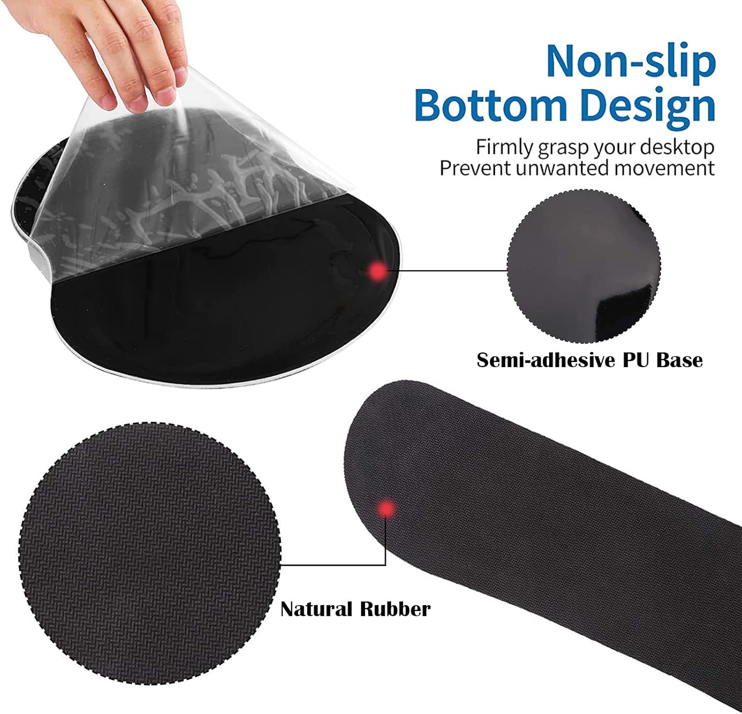 Keyboard Wrist Rest and Ergonomic Mouse Pad with Wrist Support Set,Non-Slip PU Base,Matching Cute Coaster and Multifunction Removable Elephant Pen Holder,Stay Positive Work Hard and Make It Happen