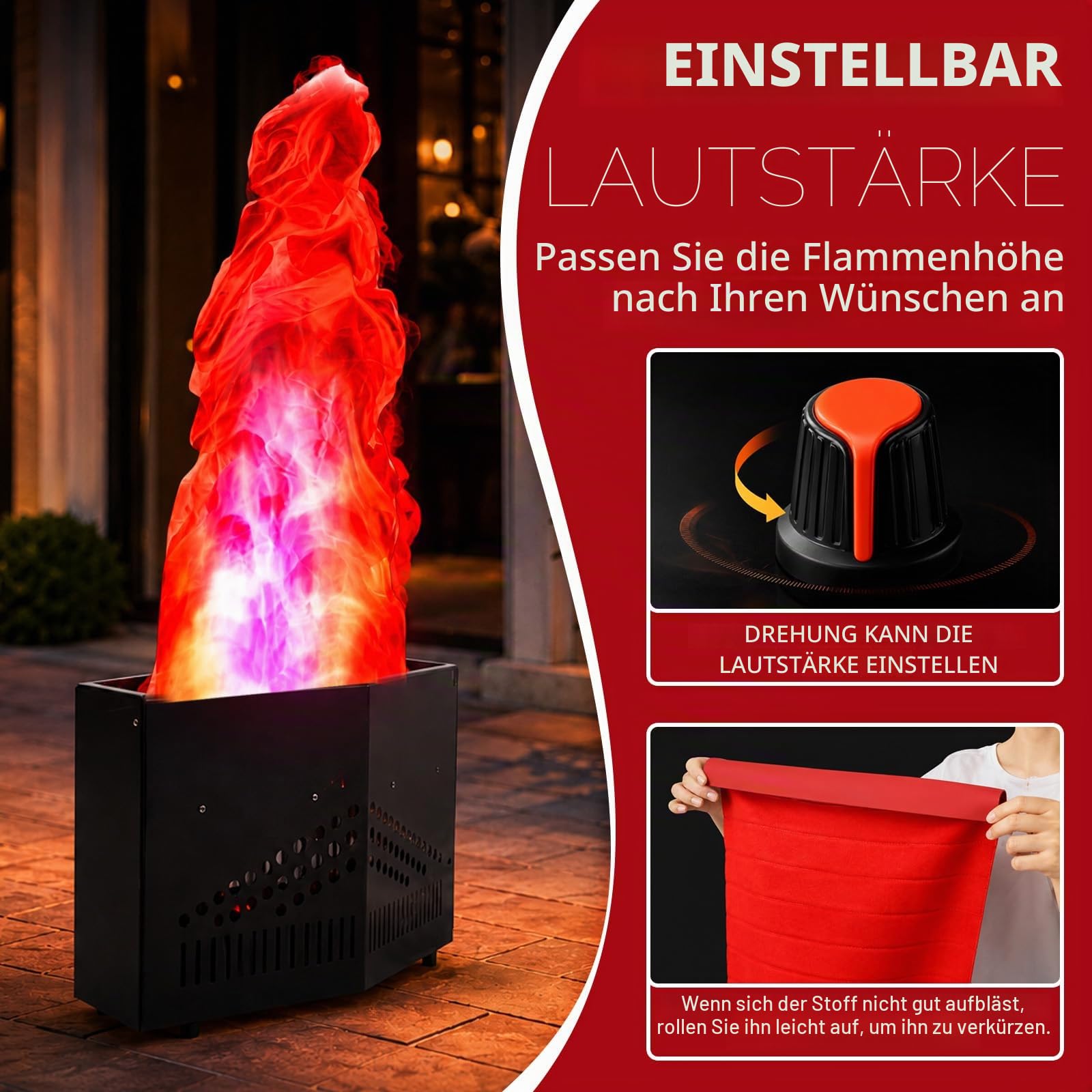 RDYMONKEY Künstliches Feuerflammenlicht, Simuliert dekorative Atmosphäre Lampen, Künstliche Flamme Gefälschte Feuer für Bühne Halloween DJ-Partybeleuchtung Nachtclub Lagerfeuer Party