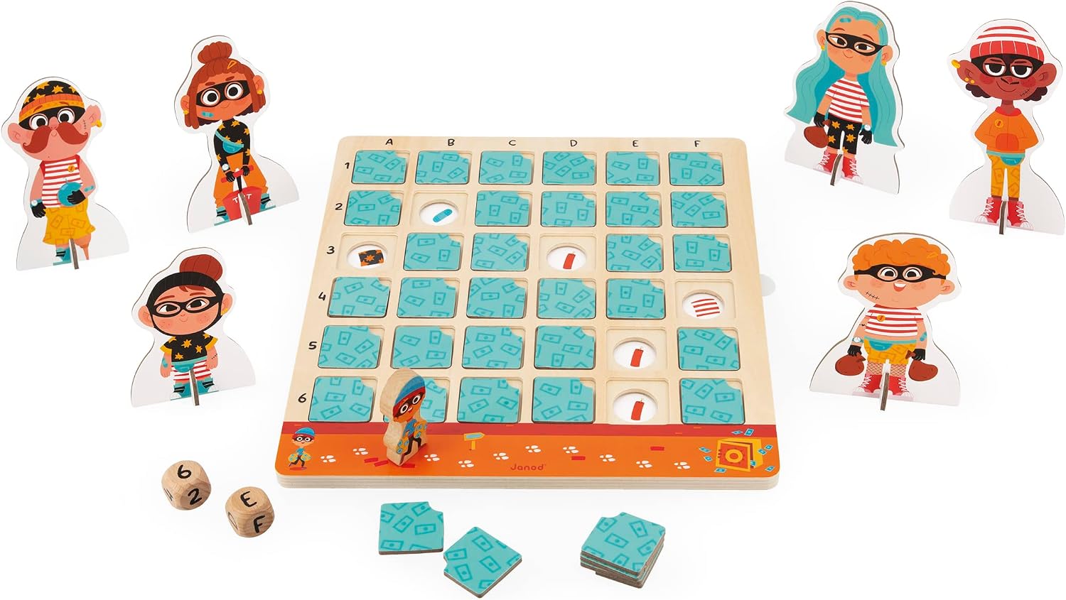 Janod, Bandit Project, A Children’s Game of Logic and Reflection, Double-Entry Board, FSC Wood and Cardboard Game, 5 Years + - Image 2
