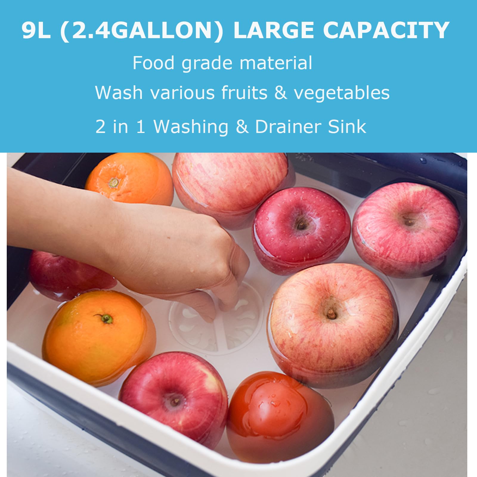 MontNorth Dishpan For Washing Dishes,9L Collapsible Dish