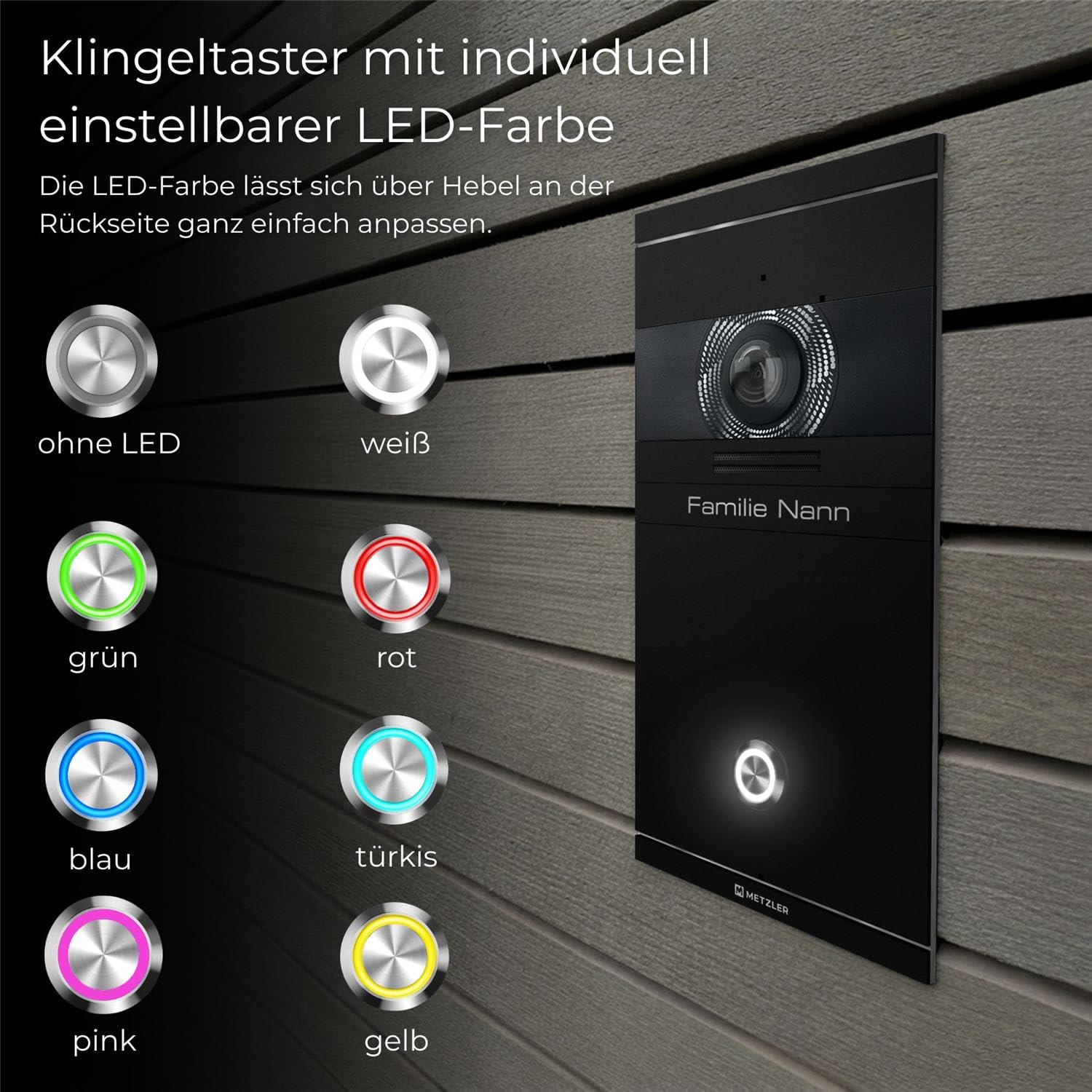 Metzler VDM10 2.0 video portero con abridor de puerta, IP de 2 hilos - intercomunicador de puerta con cámara HD, 1 sistema de intercomunicación familiar en casa familiar, aplicación para teléfono