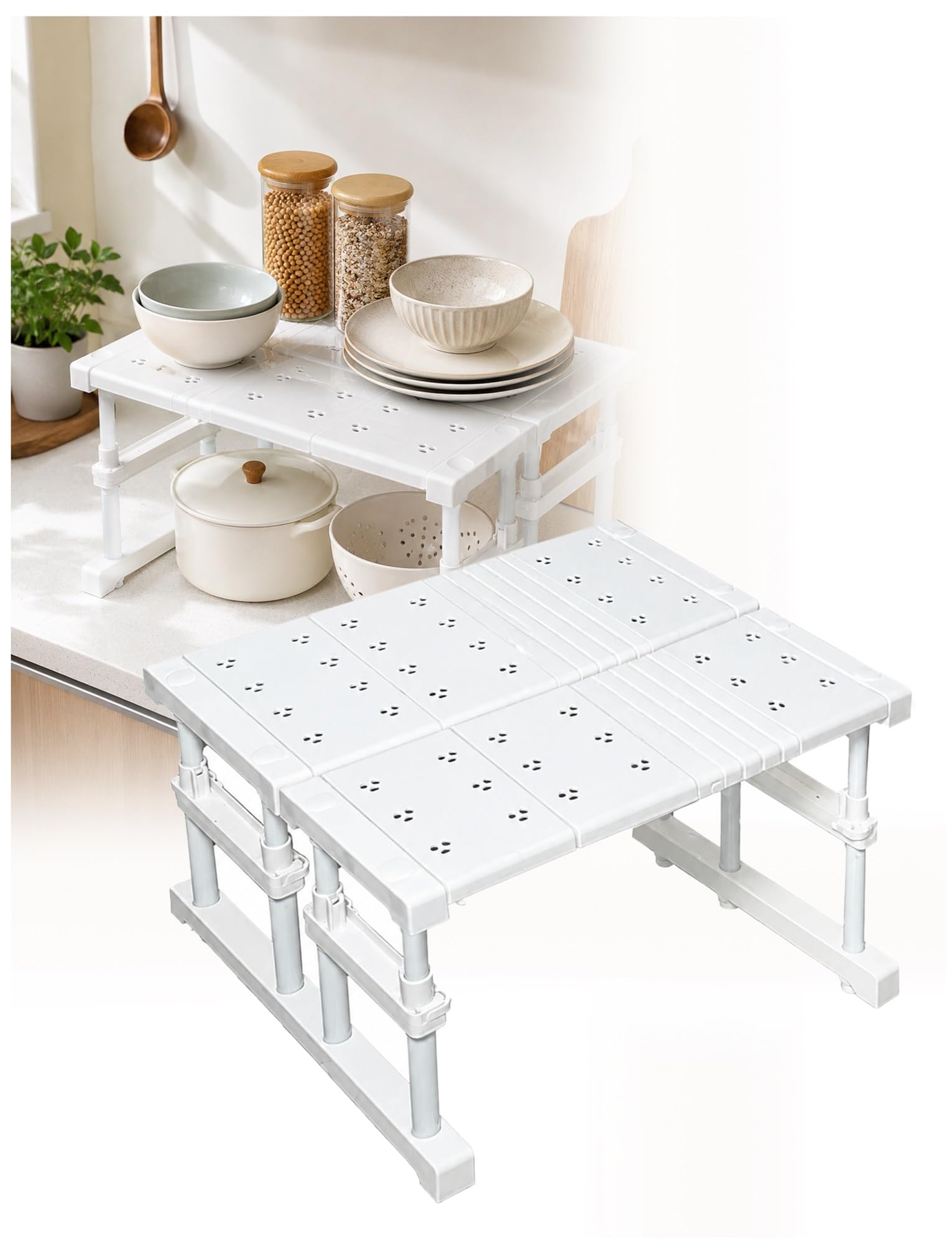 Étagère extensible cuisine organisateur peu encombrant meuble modulable