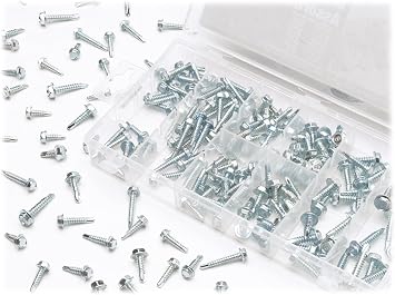 Performance Tool W5220 200pc Hex Washer Self Drilling Assortment With Case