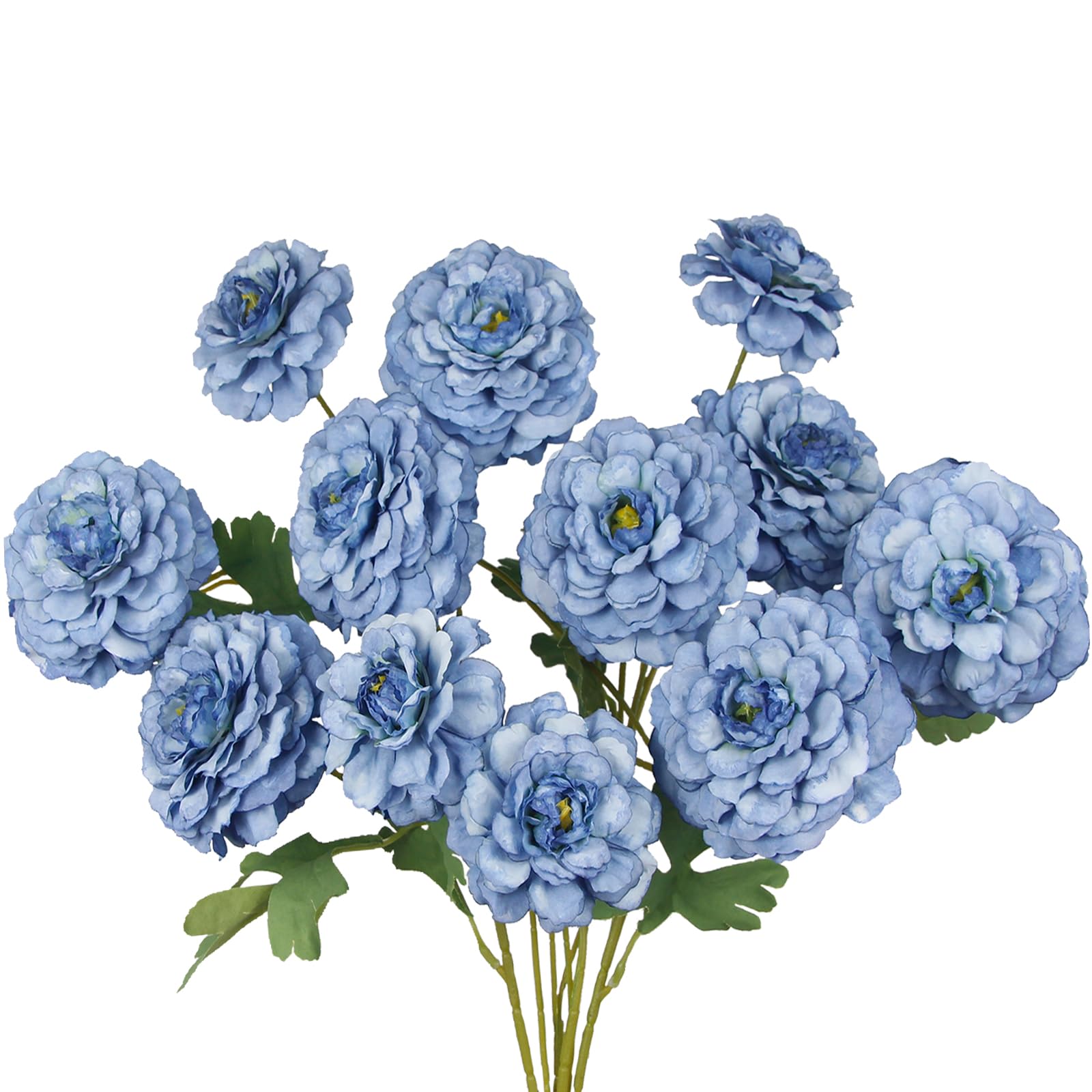 GhuaH 2-Pack Silk Blue Zinnias