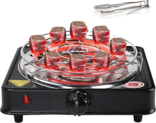 Quemador de carbón eléctrico, estufa eléctrica multiusos de 1000 W para cachimba de carbón quemador para shisha