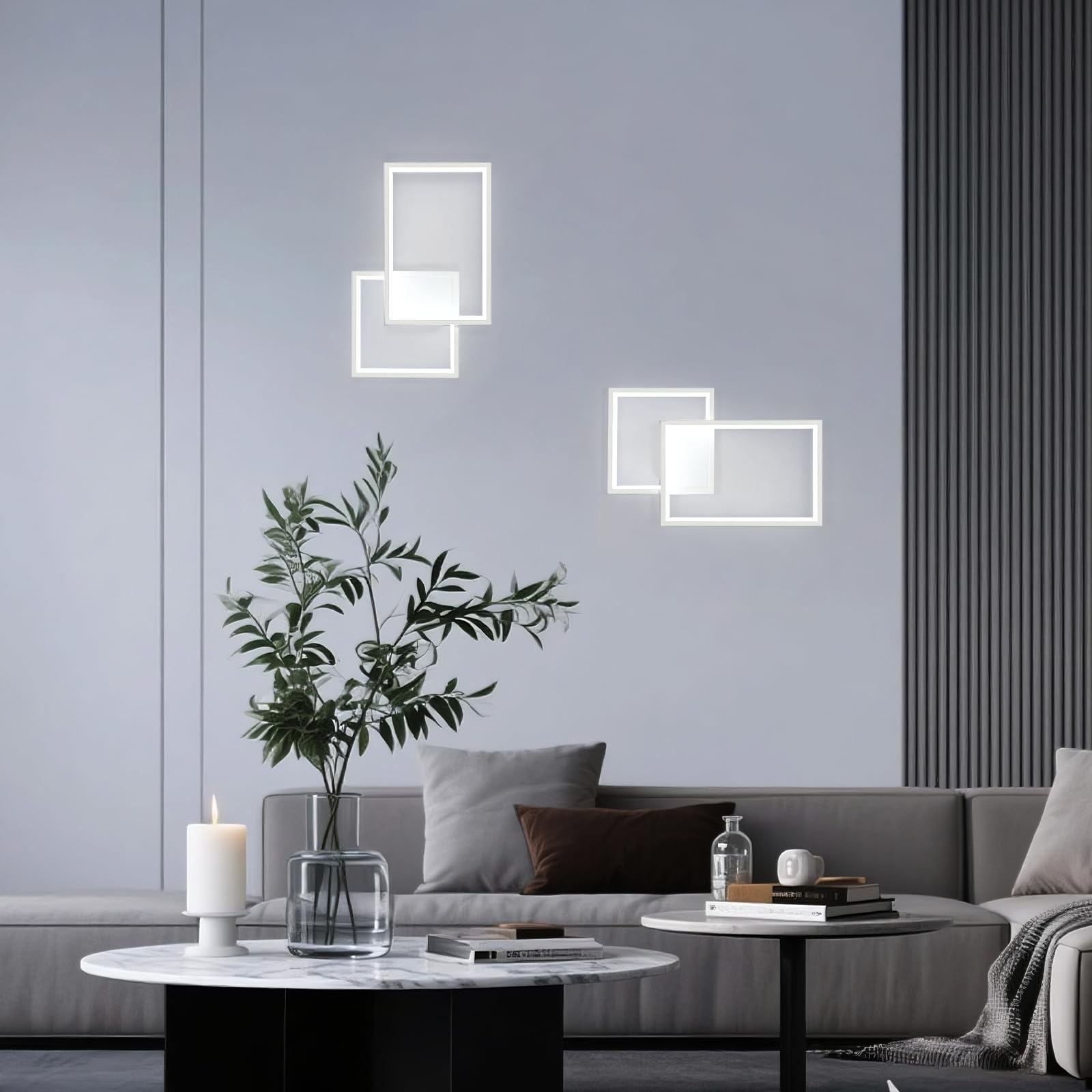 41CM Applique da Parete Interno LED 34W Lampada da Parete 6500K | 34W 3825LM Moderno Bianco Lampada a Muro in Alluminio per Camera da Letto Soggiorno Scale Corridoio, Bianco Freddo 6500K