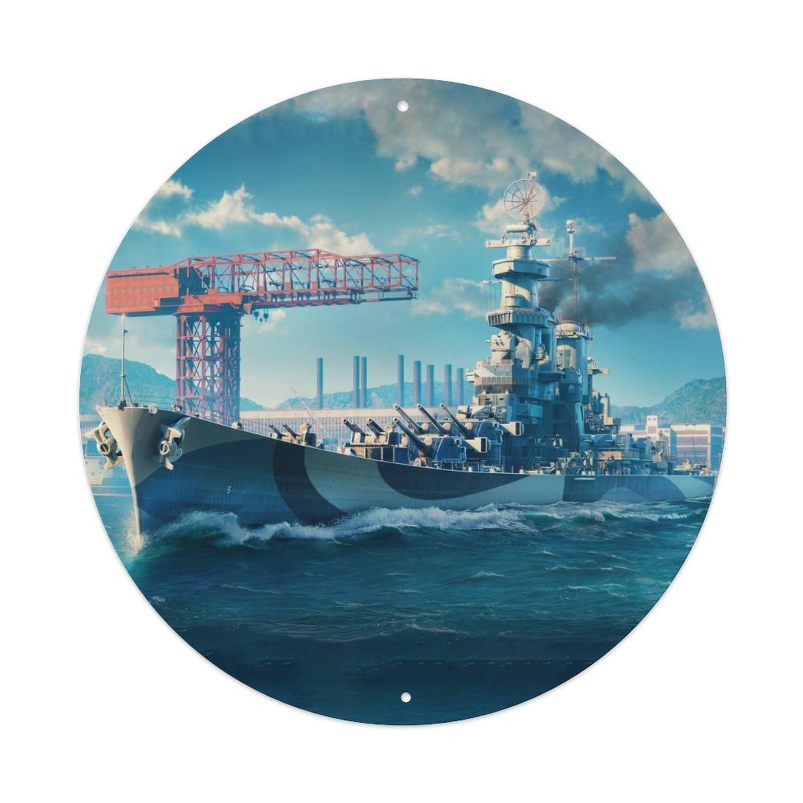 Battleship A Battleship Ready to Go to Sea Vintage Metal Tin Sign Plaque Wall Decor for Cafe, Club Bar, Office, Garden Metal Poster 8x8Inch