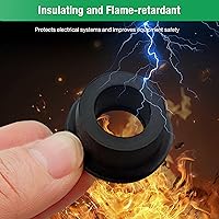 Vista 4 de Orificio de taladro de 1/2 pulgada, arandelas de goma de silicona de 5/16 pulgadas de diámetro interior para cableado, tapones de orificio