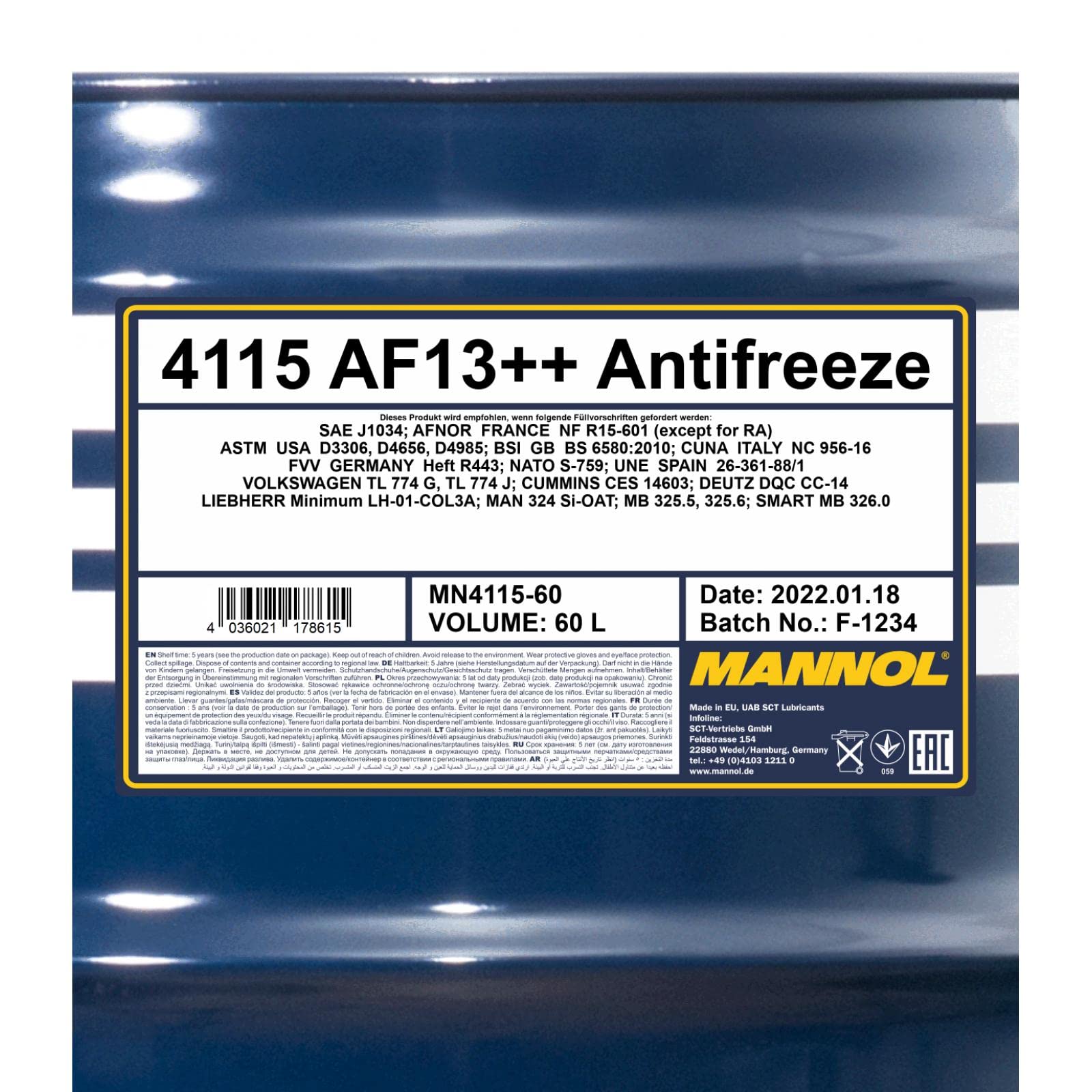 MANNOL MN4115-60 Anticongelante 60L Rojo
