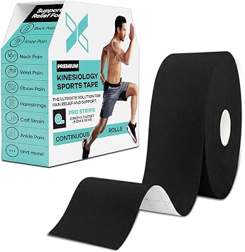 Kinesiology Tape Bulk Roll 114ft - Athletic Sports Tape, Black
