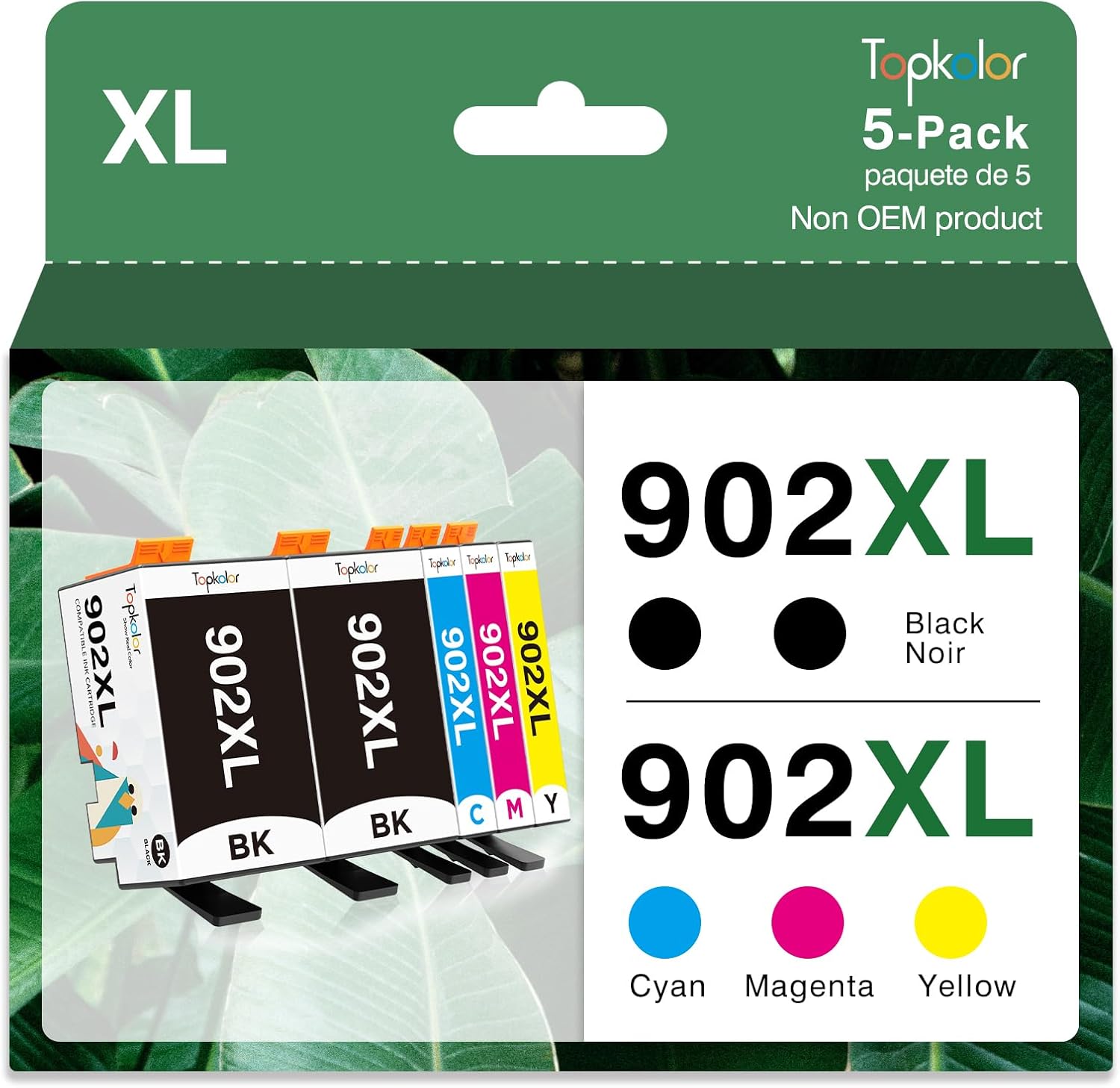 Topkolor 902XL Ink Cartridges Combo Pack Compatible with