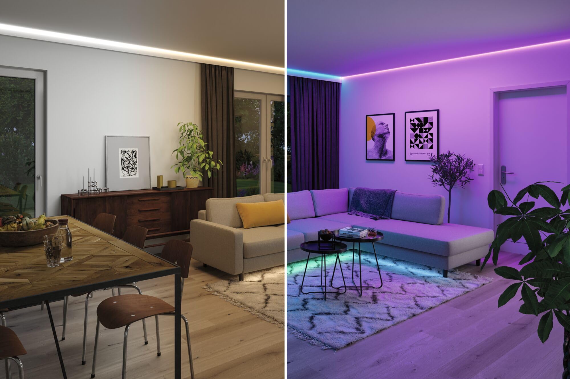 Paulmann 70529 MaxLED 1000 LED Strip RGBW Basisset IP44 33W 1000lm/m dimmbar 3m Silber Kunststoff 72LEDs/m 75VA