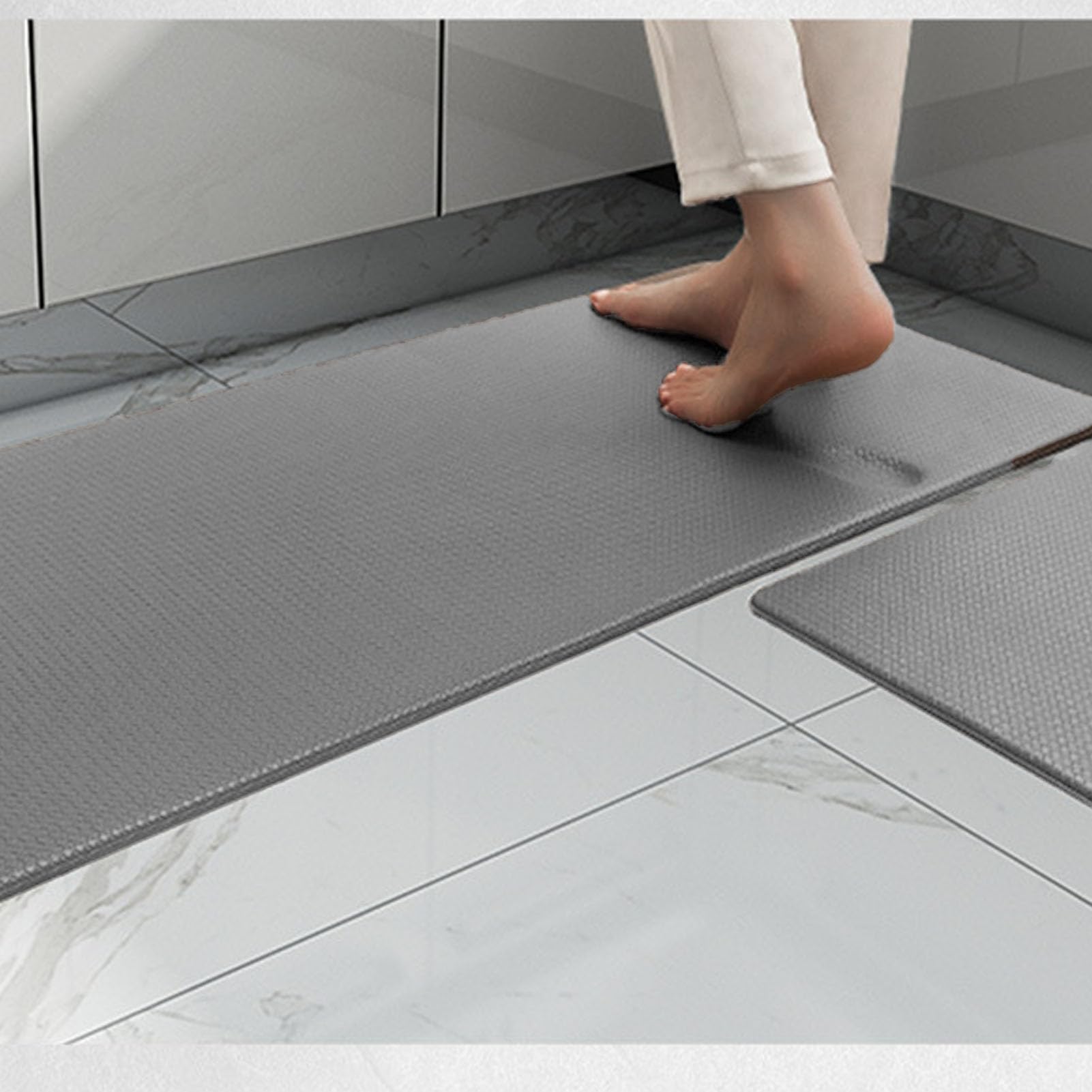 Tapis de Sol Anti-Fatigue, Tapis de Cuisine antidérapant en PVC rembourré de 10 mm d’épaisseur, Tapis de Pied résistant aux Taches pour la Cuisine et la Maison, Tapis de Confort