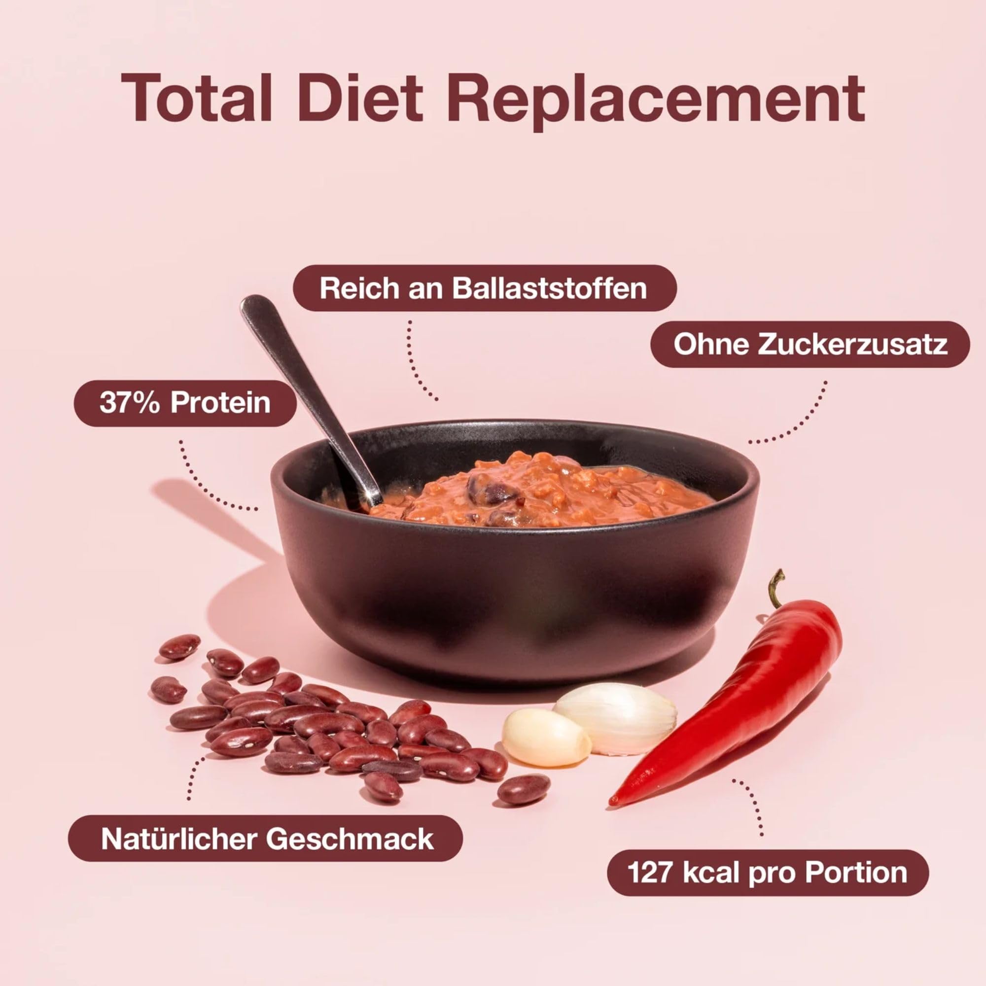 NUPO® Diet Meal Replacement extreme [Chili sin Carne - 10 Portionen] - Kalorienarme Ernährung, glutenfrei & GMO frei - Vollwertige Mahlzeitersatz abnehmen - Food replacement - Nahrungsersatz abnehmen