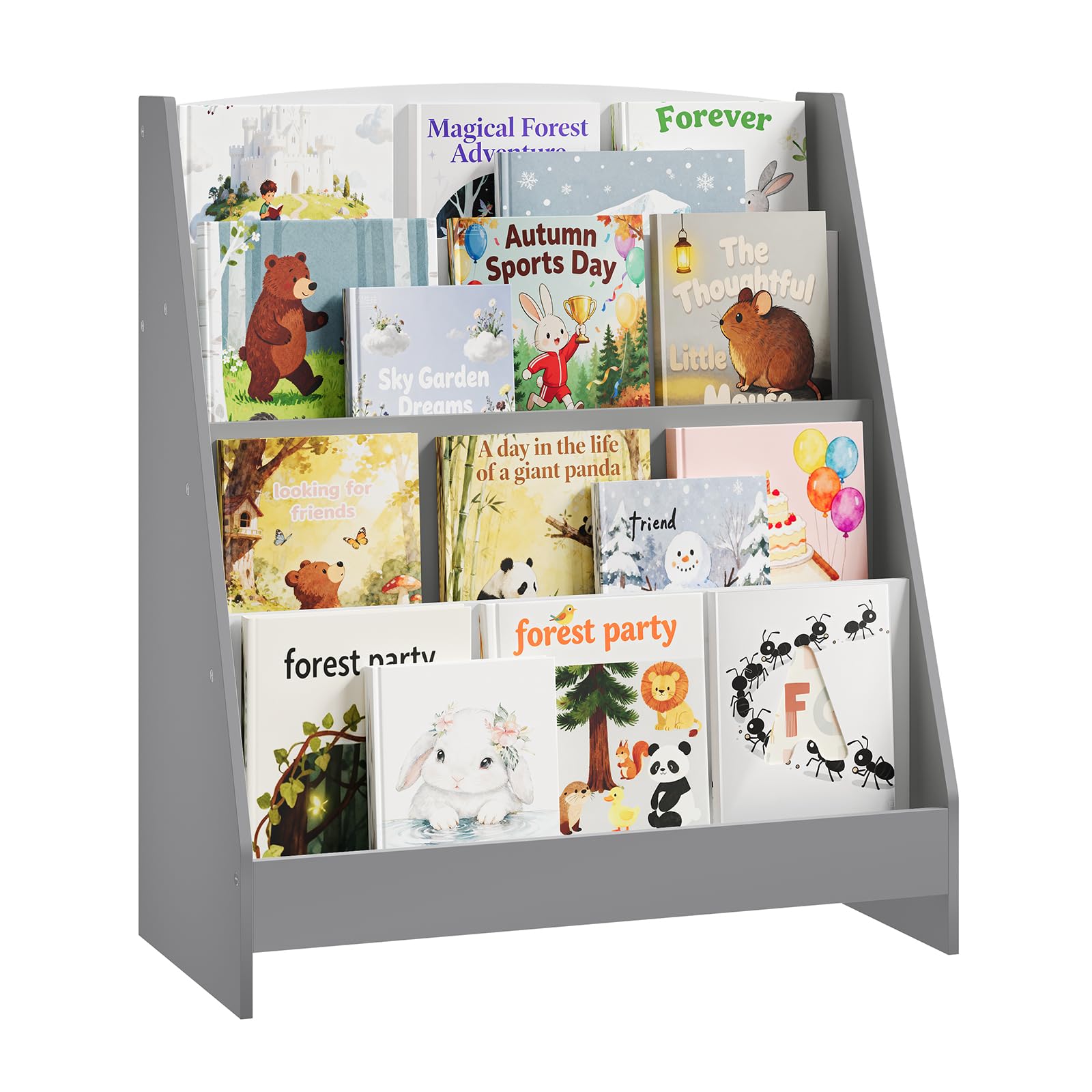WOLTU Kinderbücherregal für Kinderzimmer Kindergarten, Bücherregal Kinder mit 4 Ebenen, Kinderregal aus P2-MDF, mit Kippsicherung, 61 x 70 x 30 cm