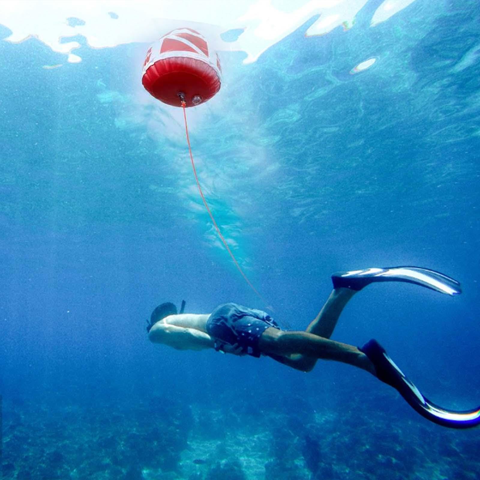 Ensemble de plongée avec Flotteur et Corde pour apnée Comprenant Une bouée, Un Drapeau et Une Corde. Idéal pour la signalisation Lors de la Natation, de la Navigation