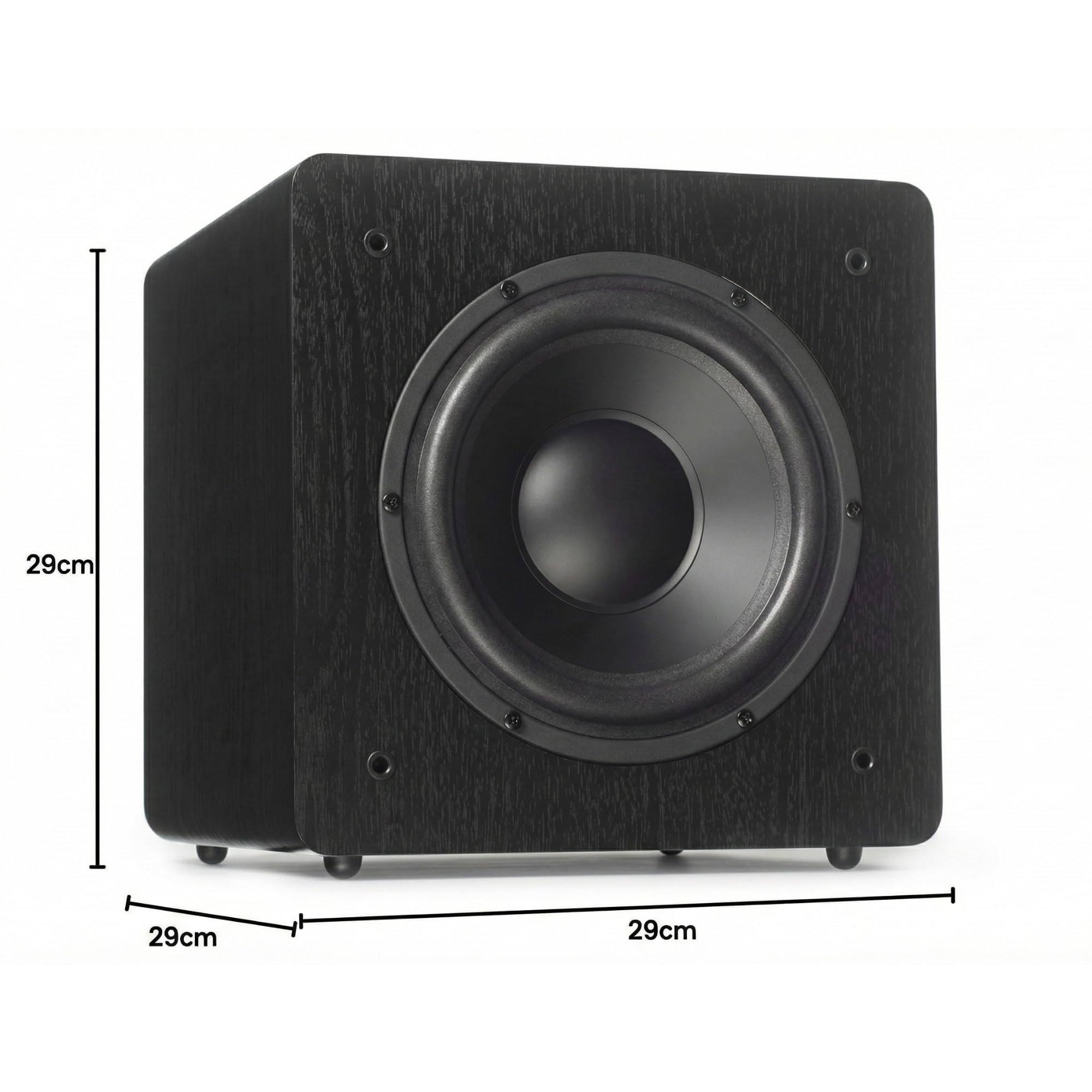 DYNAVOICE Challenger Sub-8 Negro – Subwoofer Activo 8" 90W RMS (125W Máx.), 25-180 Hz, Auto On/Off | para Home Cinema 5.1 y HiFi hasta 25 m² | RCA/LFE y Alta Nivel