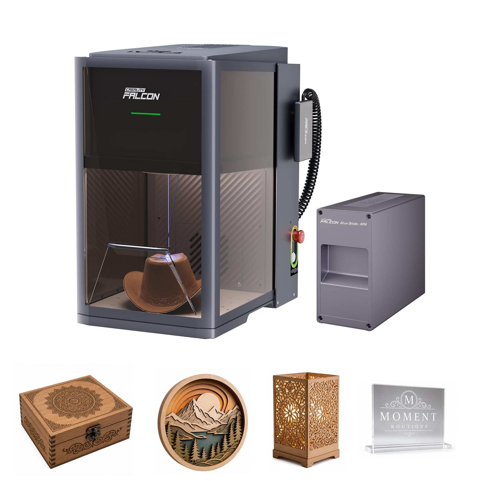 Creality Maszyna do grawerowania laserowego T1 40 W, modułowy system Galvo z obsługą włókien, UV i MOPA, 10000 mm/s, grawerunek wsadowy KI do drewna, skóry i akrylu