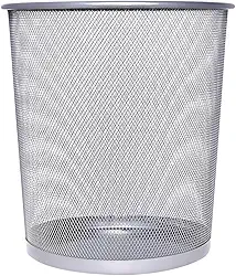 Lixeira de Metal 10L Aramado Telado e Resistente Ideal Para Escritório Cor Cinza Metálico - Premium