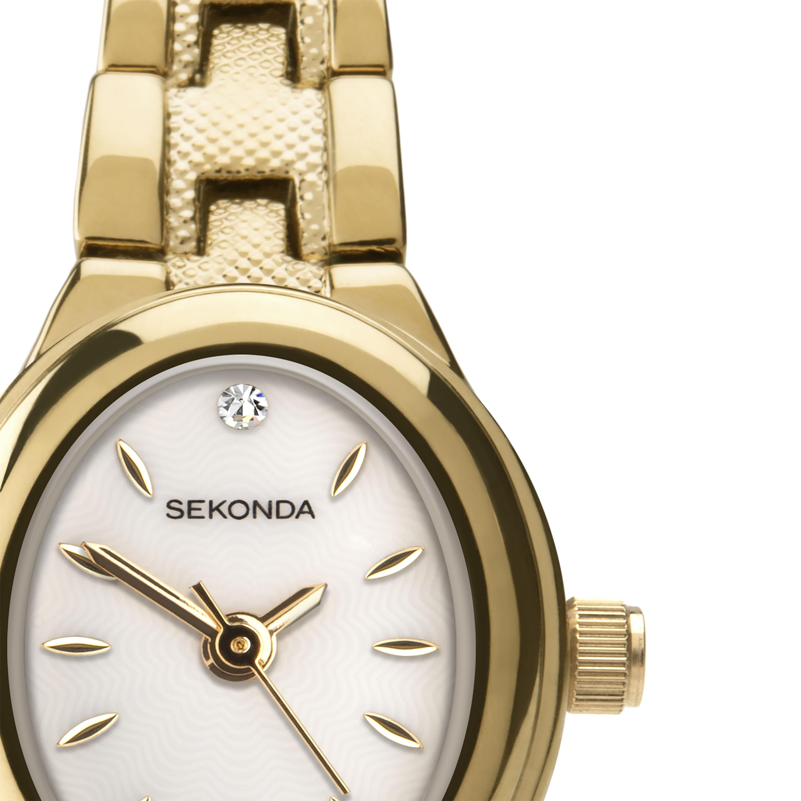 Sekonda Megan Damen-Armbanduhr, oval, klassisch, analog, mit Perlmutt-Zifferblatt, 21 mm