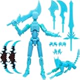 masijssa Titan 13 Action Figures (Grow in The Dark Blue) T13 3D Action Figure Set Already Assembled Dummy Robot Nova 13 Printed Multi-Jointed Movable Toy for Gift Collectors (Blue Blue + Dog)