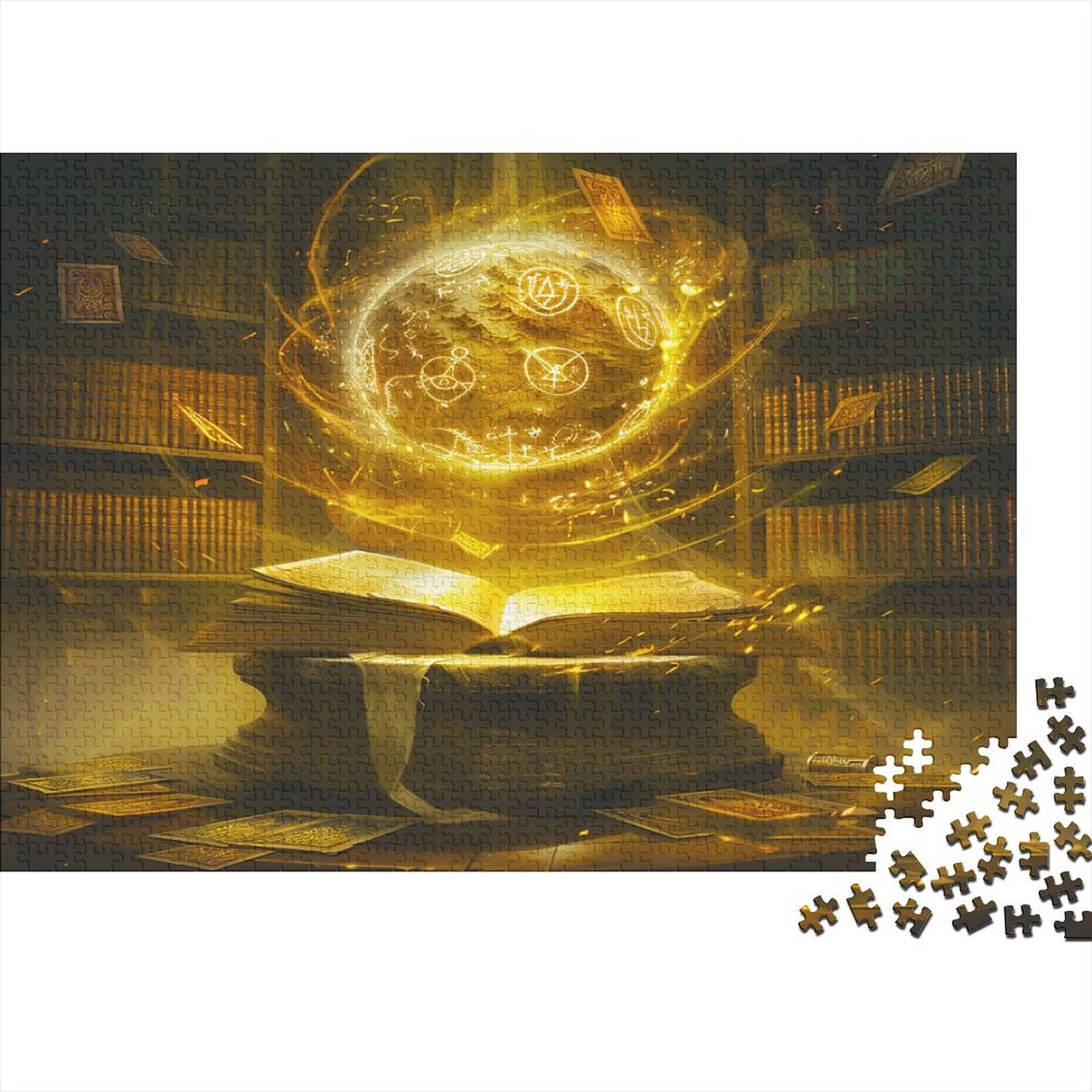 Magic Book Jigsaw Puzzles for Adults 1000 Piece Magic Library Jigsaw Puzzle for Adults Puzzle Challenging And Brainteasing Suitable for Wall Decoration And Gifts 1000pcs (38x26cm)